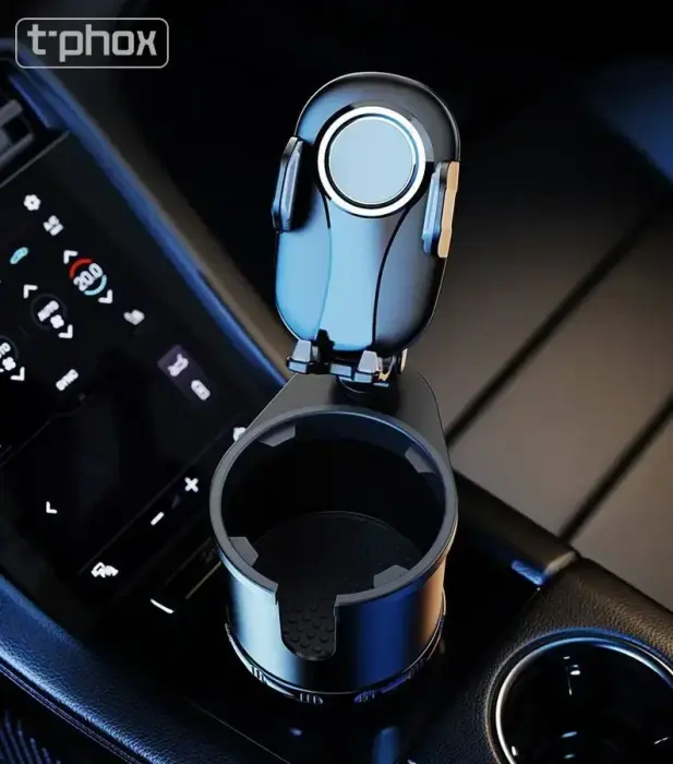 T-PHOX CAR HOLDER TH-07 WITH CUP HOLDER BLACK Photo 2