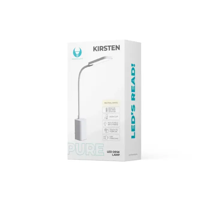 Desk LED Lamp 6W with clip PURE FLB-10 KIRSTEN white Forever Light Photo 4