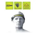LED headlamp with IPX4 motion sensor USB-C 1200 mAh - black Photo 15