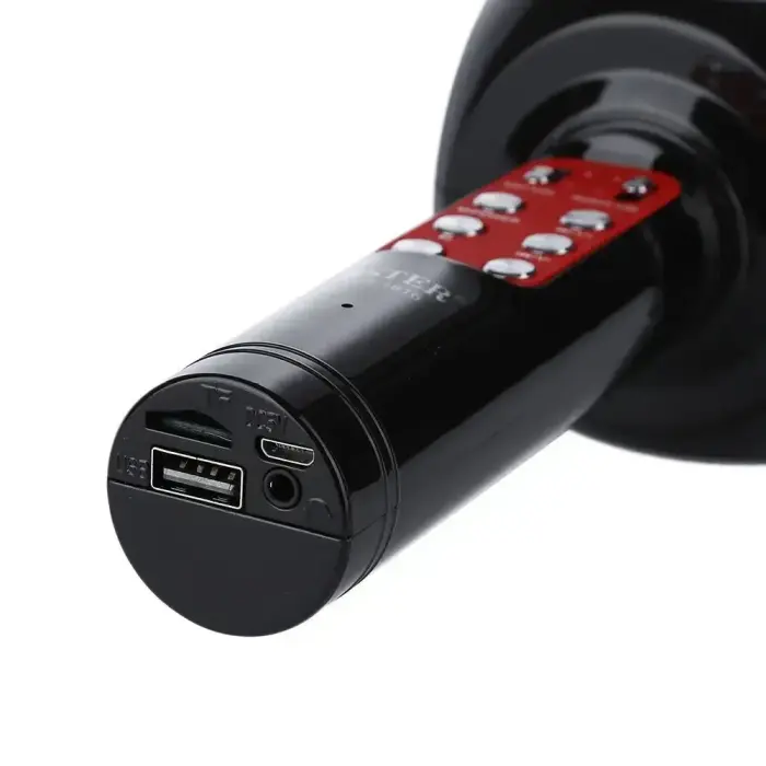 Goodbuy LED 360 караоке микрофон с динамиком bluetooth | 5 Вт | aux | голосовой модулятор | USB | Micro SD черный Фото 3