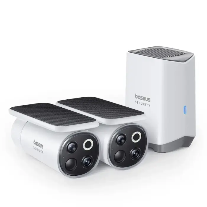 Baseus Security S1 Pro Dual 3K Outdoor Surveillance Kit (2 Cameras) – White Foto 2