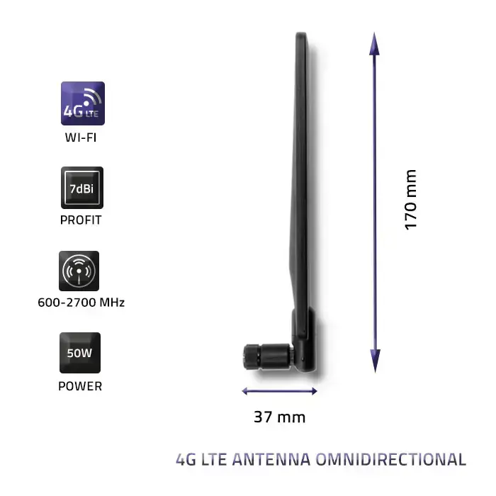 Qoltec 4G LTE antenna omnidirectional | 7dBi | Indoor Foto 5