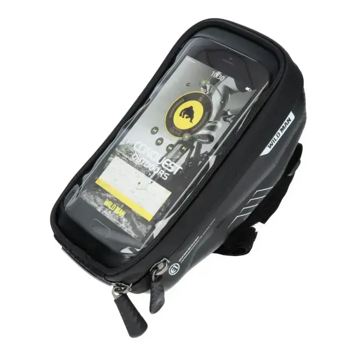 WILDMAN traveling bag for bike handlebars with zipper E1 1L ( 4 "- 7" ) black Photo 5