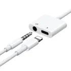 Joyroom Lightning - Lightning | 3,5 mm mini jack headphone adapter audio and charging white (S-Y104) Photo 1