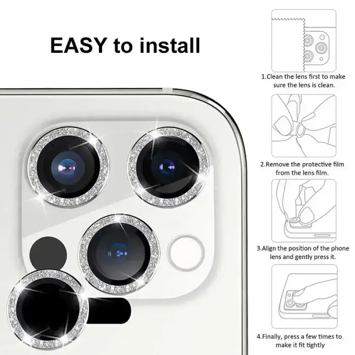 Tempered Glass HARD DIAMOND for camera (LENS) for Samsung Galaxy S23 Plus silver (lens 3 pieces) Foto 8