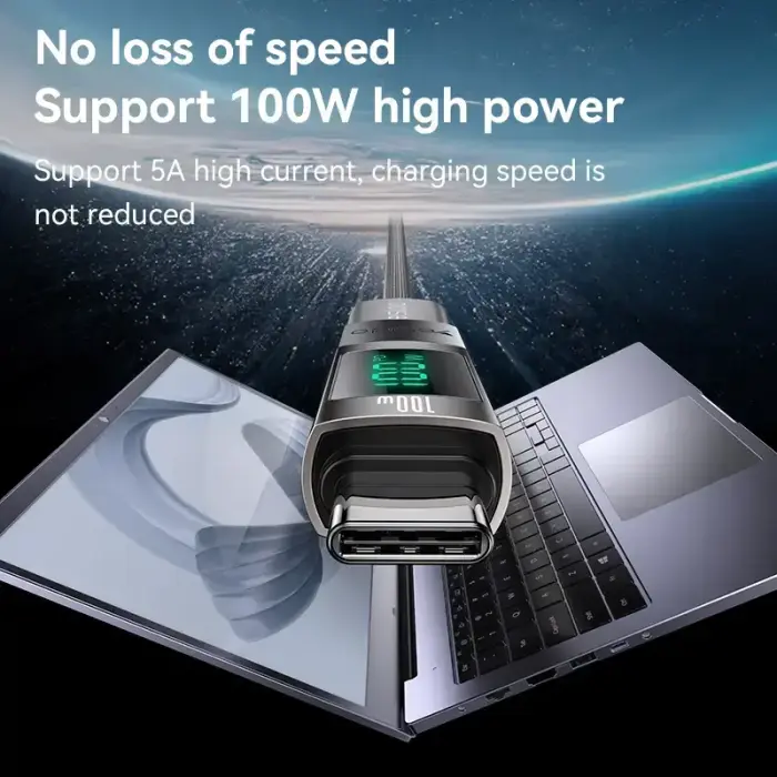 Yesido Adapter OTG GS24 - Typ C (male) to Type C (female) - with LCD display black Фото 4