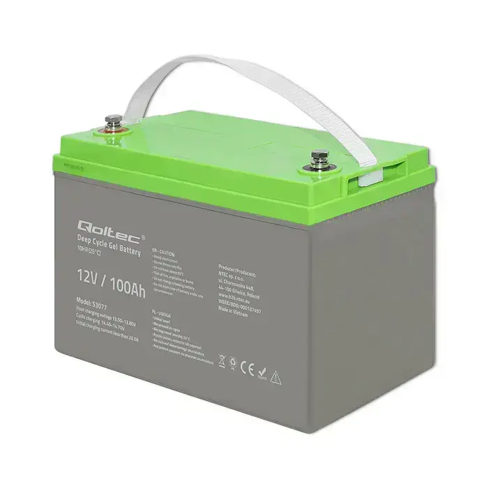Qoltec Deep Cycle Gel Battery | 12V | 100Ah | 30.5kg | Maintenance-free | Professional | LongLife | PV, UPS, camper Foto 8