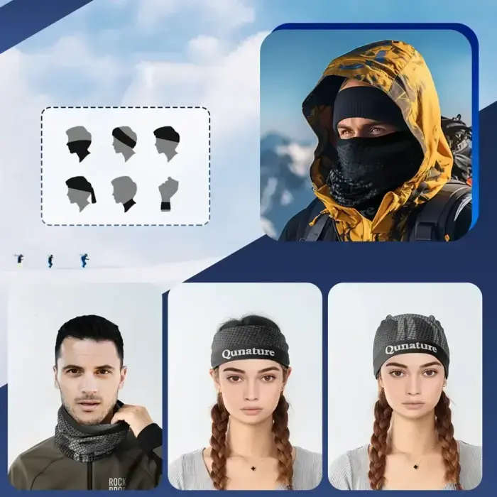 Qunature 11230014002 ski scarf, sports bandana, universal size - black Foto 3