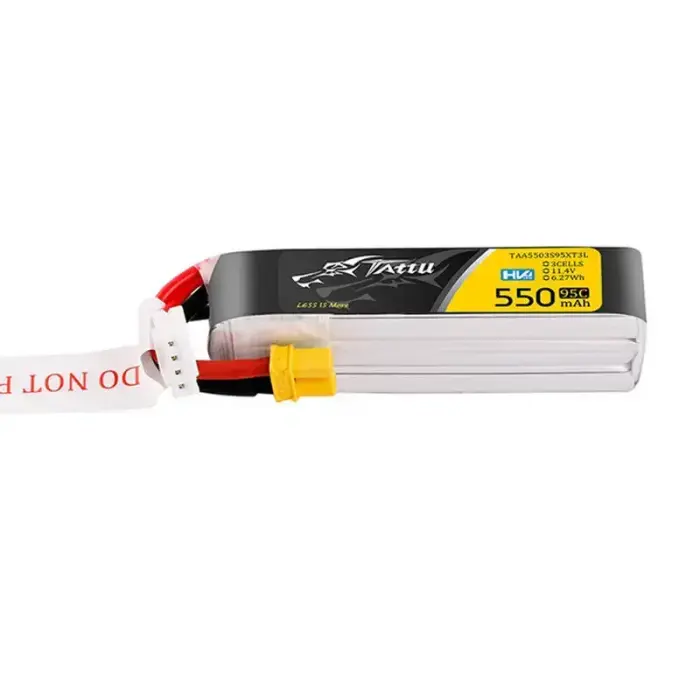 Tattu 3s 550mAh 95C 11.4V HV Lipo Battery with XT30 Plug Long-Pack Foto 4