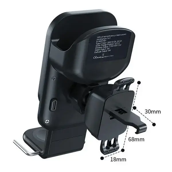 Beline uchwyt samochodowy z ładowaniemindukcyjnym BLNWCH01 3w1 Smartphone|iWatch|Airpods Photo 7
