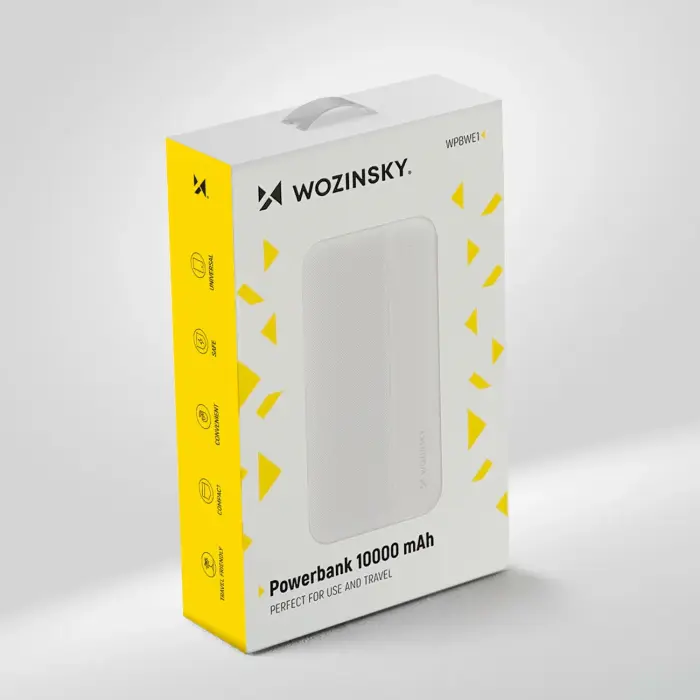 Wozinsky ārējais akumulators (powerbank) Li-Po 10000mAh 2 x USB balts (WPBWE1) Foto 5