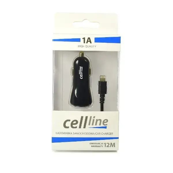 Cellline car charger | 1A | USB-A, Lightning | cable | black Photo 2