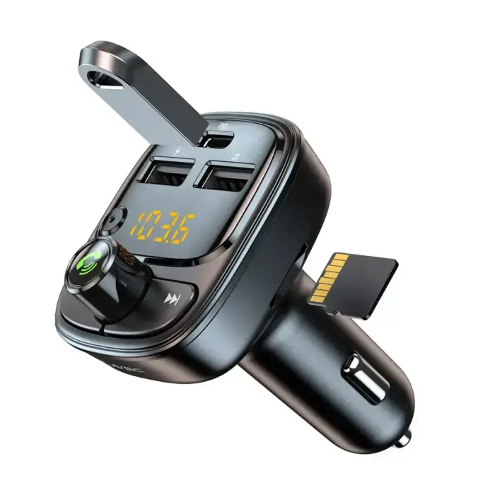 Blavec FM Transmitter Flash TR-06 MP3, Bluetooth - 2xUSB + Type C - PD 30W (TFMFTR06-B) black Фото 2