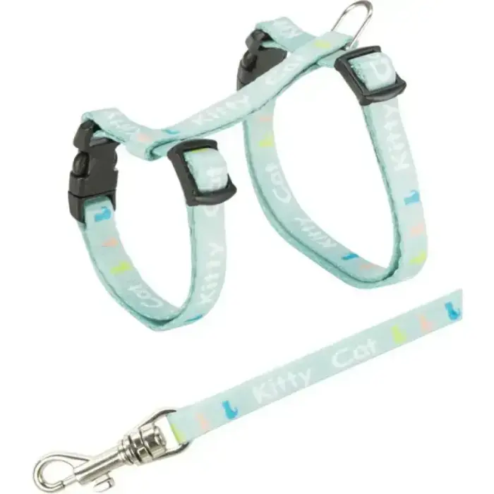 Krūšu siksna ar pavadu kaķiem - Trixie Kitten harness with lead, nylon, 21–33 cm/8 mm, 1.20 m Foto 3