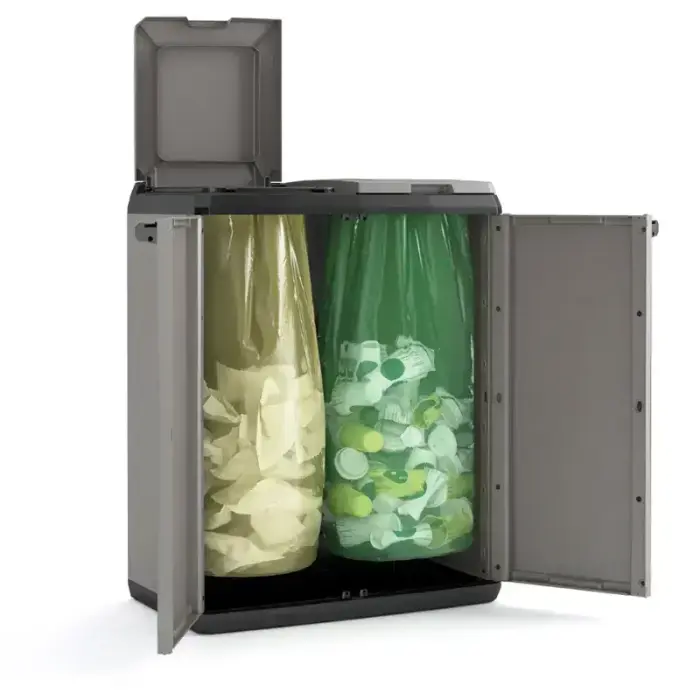 Waste sorting system Split Basic 110L Recycling system 68x39x85cm dark grey/black Photo 2