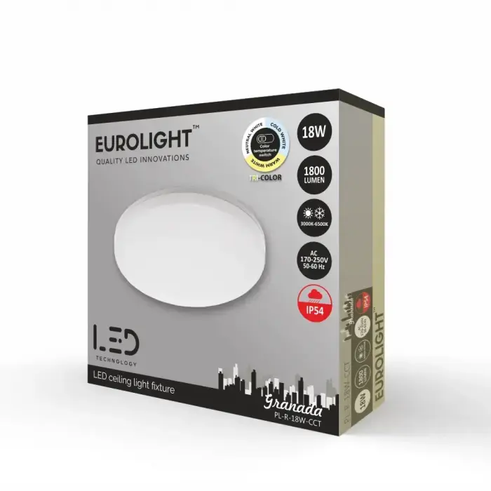 Granada LED šviestuvas 18W 3000K-4000K-6500K IP54 Eurolight CCT Photo 3