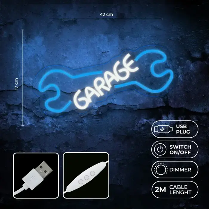 Neon PLEXI LED GARAGE blue white NNE22 Neolia Photo 5
