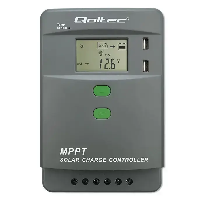 Qoltec Solar Charge Controller MPPT with Temperature Sensor 10A | 12V / 24V | LCD | 2 x USB | Bluetooth | APP | GEL | LiFePO4 Foto 10