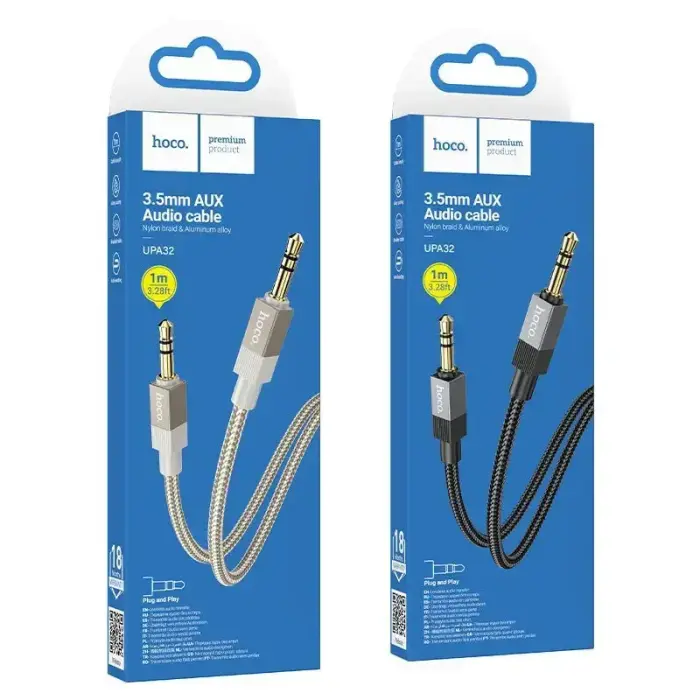 Cable AUX Jack 3,5 mm (male) to Jack 3,5 mm (male) Hoco 1 m UPA32 black Photo 6