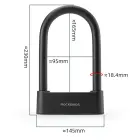 Rockbros 32210818001 SMART Bicycle Lock with Fingerprint Reader and Bluetooth Connectivity - Black Фото 5