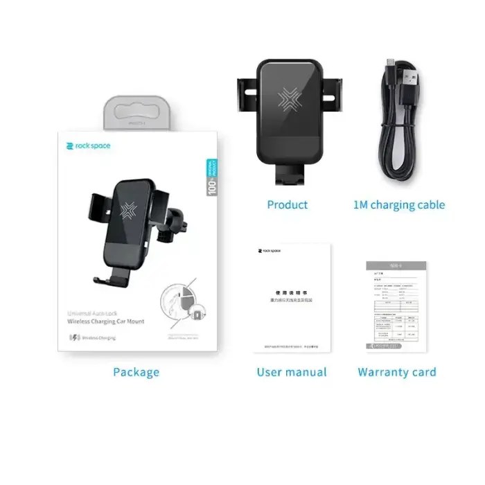 Rock Magnetic gravity car holder EDZ-03 induction to air vent black Photo 8