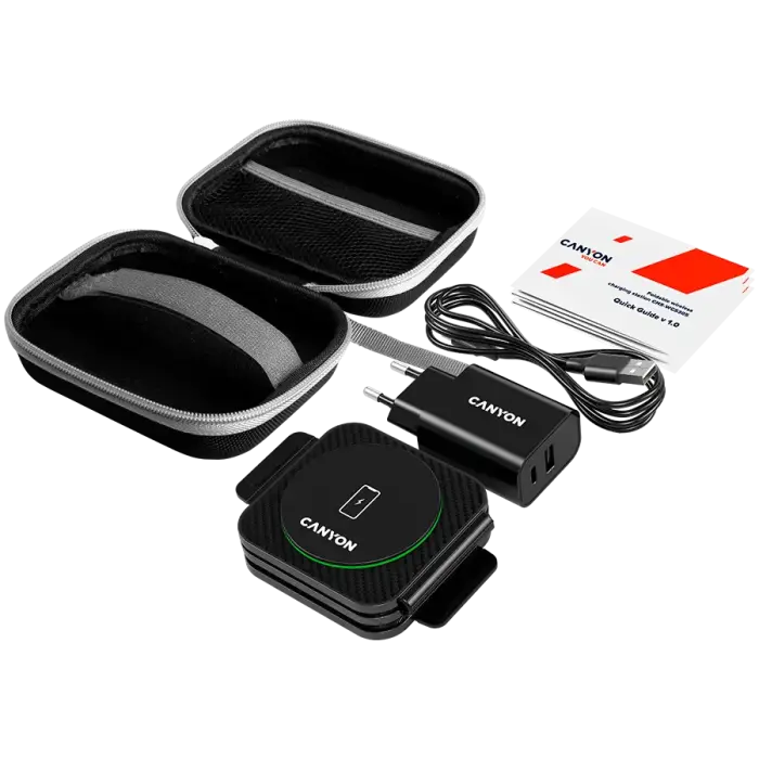CANYON wireless charger WS-305 15W 3in1 Foldable Black Foto 8
