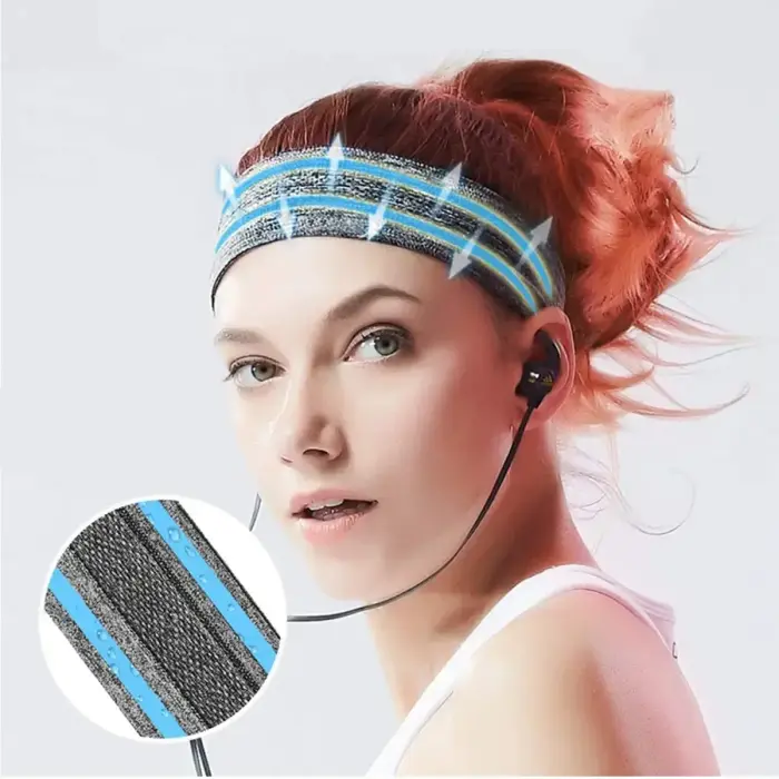 Elastic fabric headband for running fitness orange Фото 6
