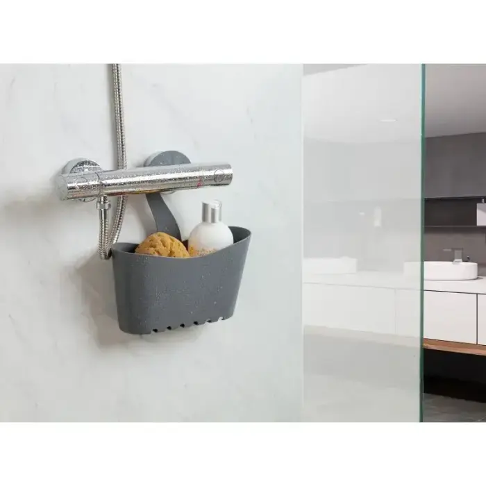 Hanging bathroom multifunctional shelf 25x9x28cm grey Photo 3