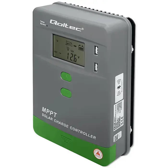 Qoltec Solar Charge Controller MPPT with Temperature Sensor 30A | 12V / 24V | LCD | 2 x USB | Bluetooth | APP | GEL | LiFePO4 Foto 13