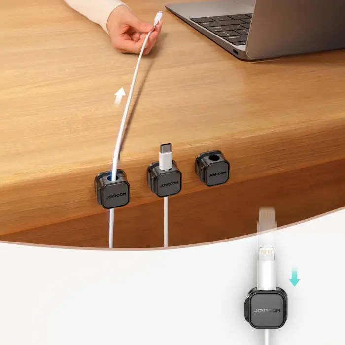 Joyroom JR-ZS368 magnetic cable organizer - black (6 pcs.) Фото 7