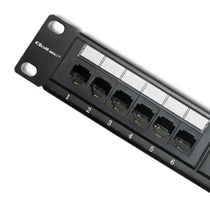 Qoltec Patch panel RACK | 24 ports | cat.6 UTP | Black Foto 2