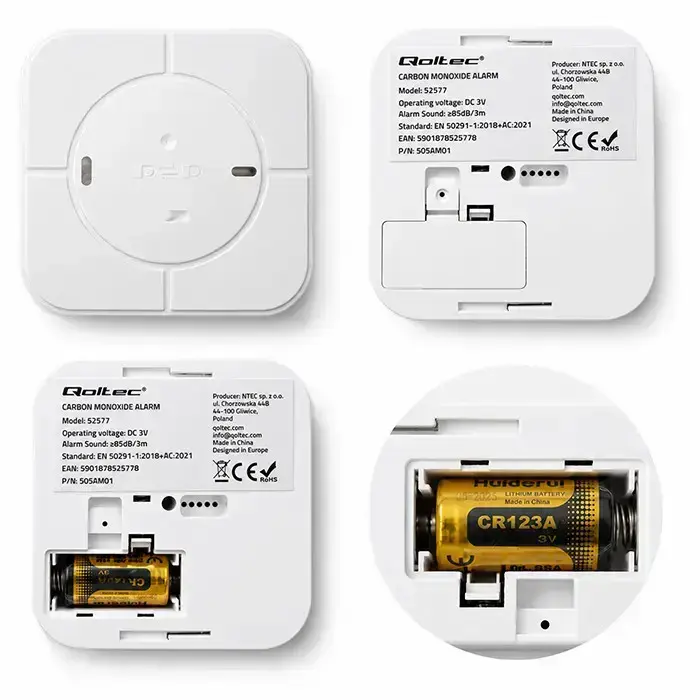 Qoltec Certified wireless Carbon monoxide (CO) sensor with battery | CO detector | TUYA | Wi-Fi | sensor service life 10-years | 85dB alarm | LED Foto 11