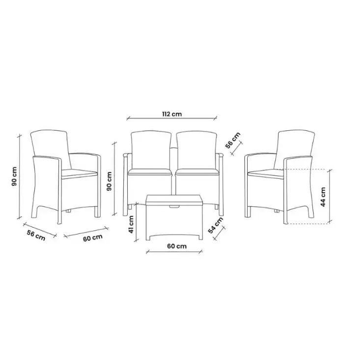 Комплект садовой мебели Set Lido 2 Storage коричневый Фото 2