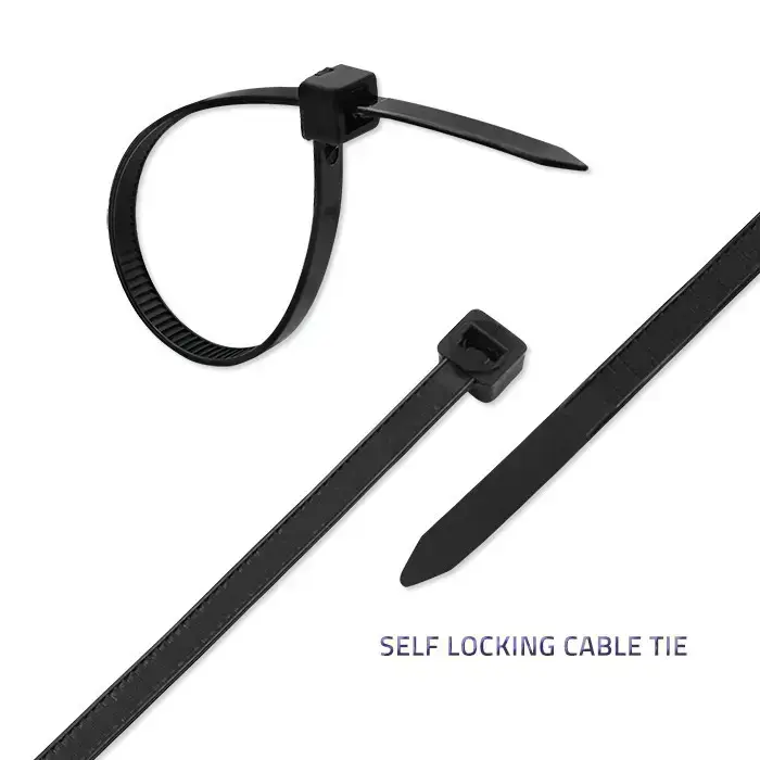 Qoltec Self-locking cable tie | 7.2*200mm | 50 pcs. | Nylon66 | UV | Black Photo 4