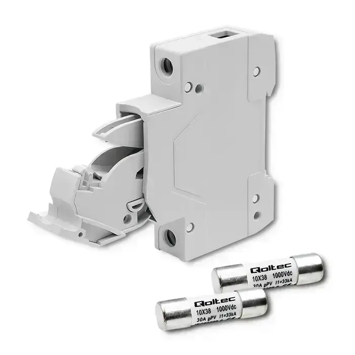 Qoltec Fuse base with diode + DC fuse| 1P|1000V |30A |10x38 |solar Фото 12
