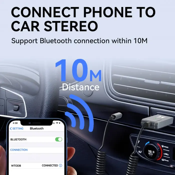 Wozinsky WTODB Bluetooth 5.3 audio adapter | AUX audio receiver Photo 6