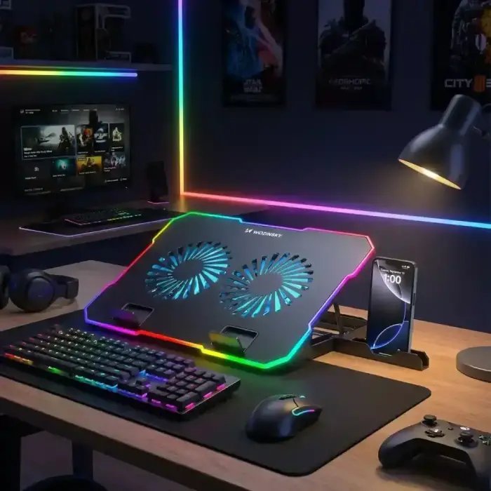 Wozinsky WDCX-A26 NitroCool RGB Gaming Laptop Cooling Pad - Black Photo 9