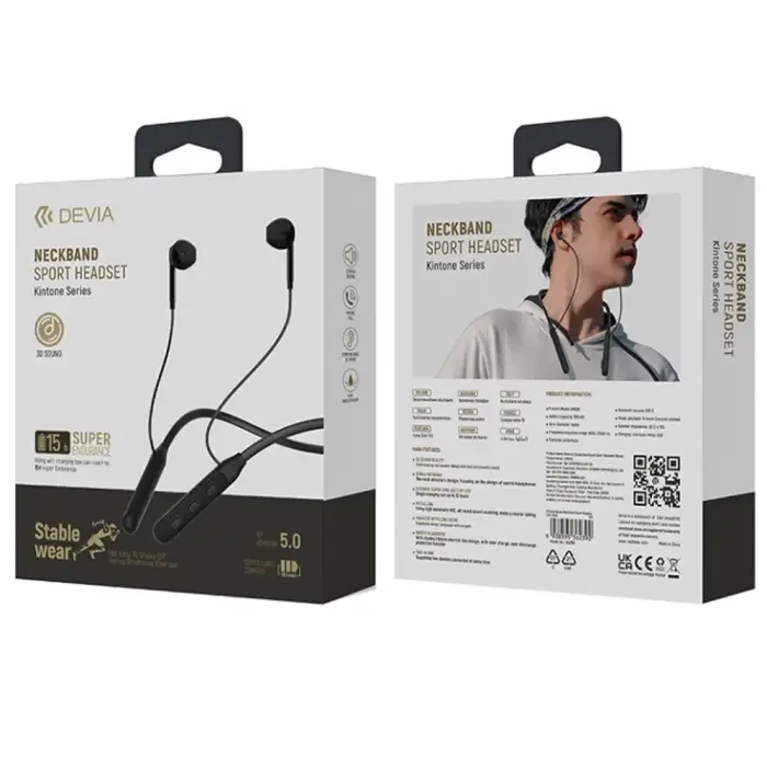 Devia Bluetooth earphones Kintone Neck black Фото 4