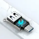 Joyroom S-H151 USB-C (male) | USB-A (female) Adapter with Lanyard Eyelet - Silver Фото 3