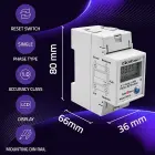 Qoltec Single-phase electronic energy consumption meter for DIN rail | RESET | periodic and continuous meter | 230V | 60A | LCD | LED | 2P Foto 2