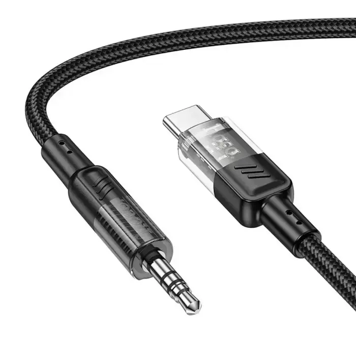 Cable AUX Jack 3,5 mm to USB C Hoco 1,2 m UPA27 black Photo 3
