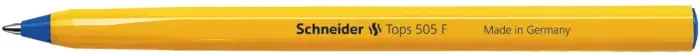 Lodīšu pildspalva SCHNEIDER 505 F 0.7mm, dzeltens korpuss, zila tinte Photo 4