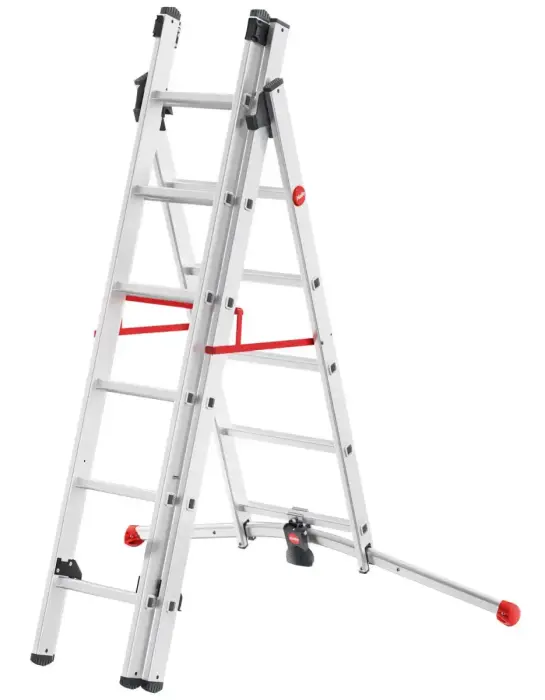 Combination stairs S100 Hailo ProfiLOT / aluminium / 2x6+1x5 steps Photo 4