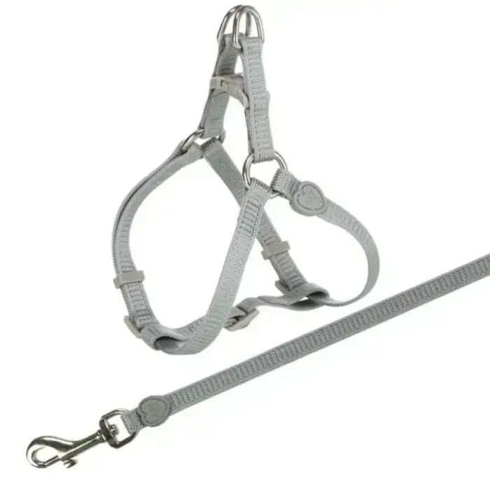 Krūšu siksna ar pavadu kaķiem - Trixie Cat One Touch Harness with Lead, 26-37cm/10mm, 1.20m Foto 4
