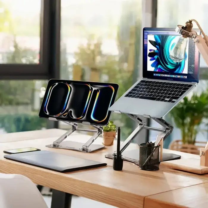 Wozinsky WRS-CPY75DSS Aluminum Laptop and Tablet Stand + Free Smartphone Stand - Silver Photo 20
