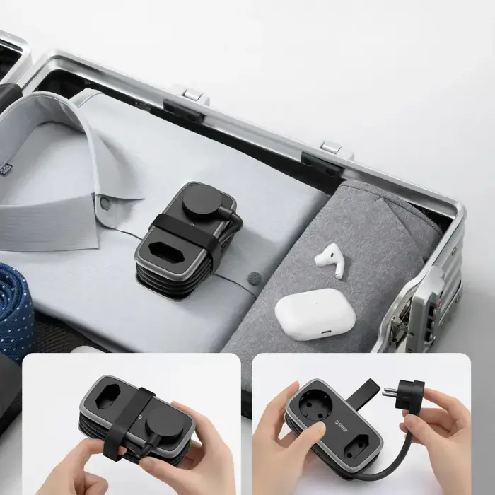 Orico AP3 65W GaN 6in1 Power Strip 2x AC + 2x USB-A + 2x USB-C - Black Foto 5
