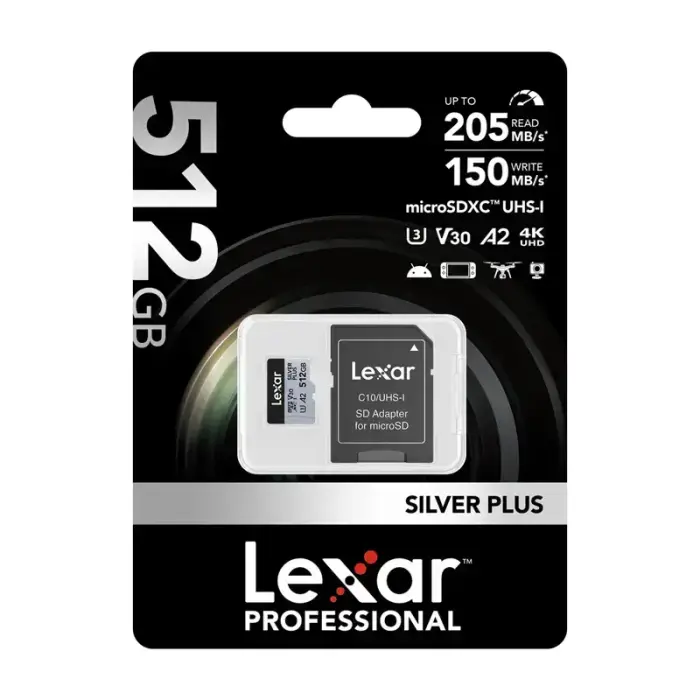 Karta pamięci Lexar High-Performance Silver Plus microSDXC 512GB + adapter Фото 6