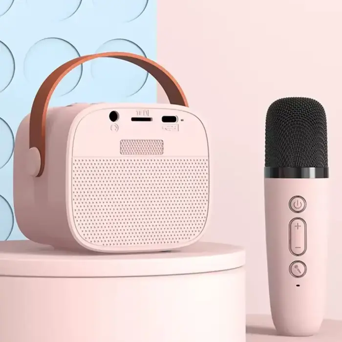 Blavec Portable Bluetooth Speaker WS-07 Karaoke Party - 5W with 2 microphones (WS07-2MP) pink Photo 2
