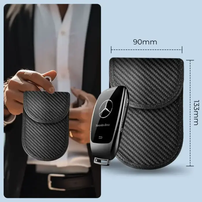 KLATKA FARADAYA TECH-PROTECT KLR100 POUCH KEYLESS RFID SIGNAL BLOCKER CASE CARBON BLACK Foto 5