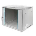Qoltec RACK Cabinet 19" | 9U | 600 x 500 x 450 | Tempered doors | Hanging | Steel case | Lock | Grey Foto 6